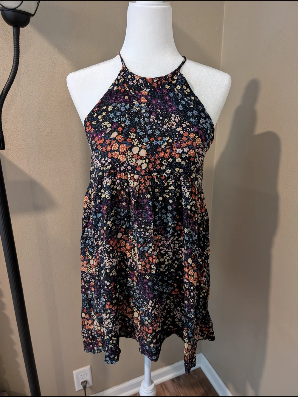 Kimchi Blue Small Navy Floral Halter Sun Dress